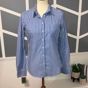 Pin stripe blue & white woven